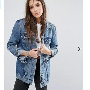 Lovers + Friends Longline / Oversized Denim Jacket, Size Medium
